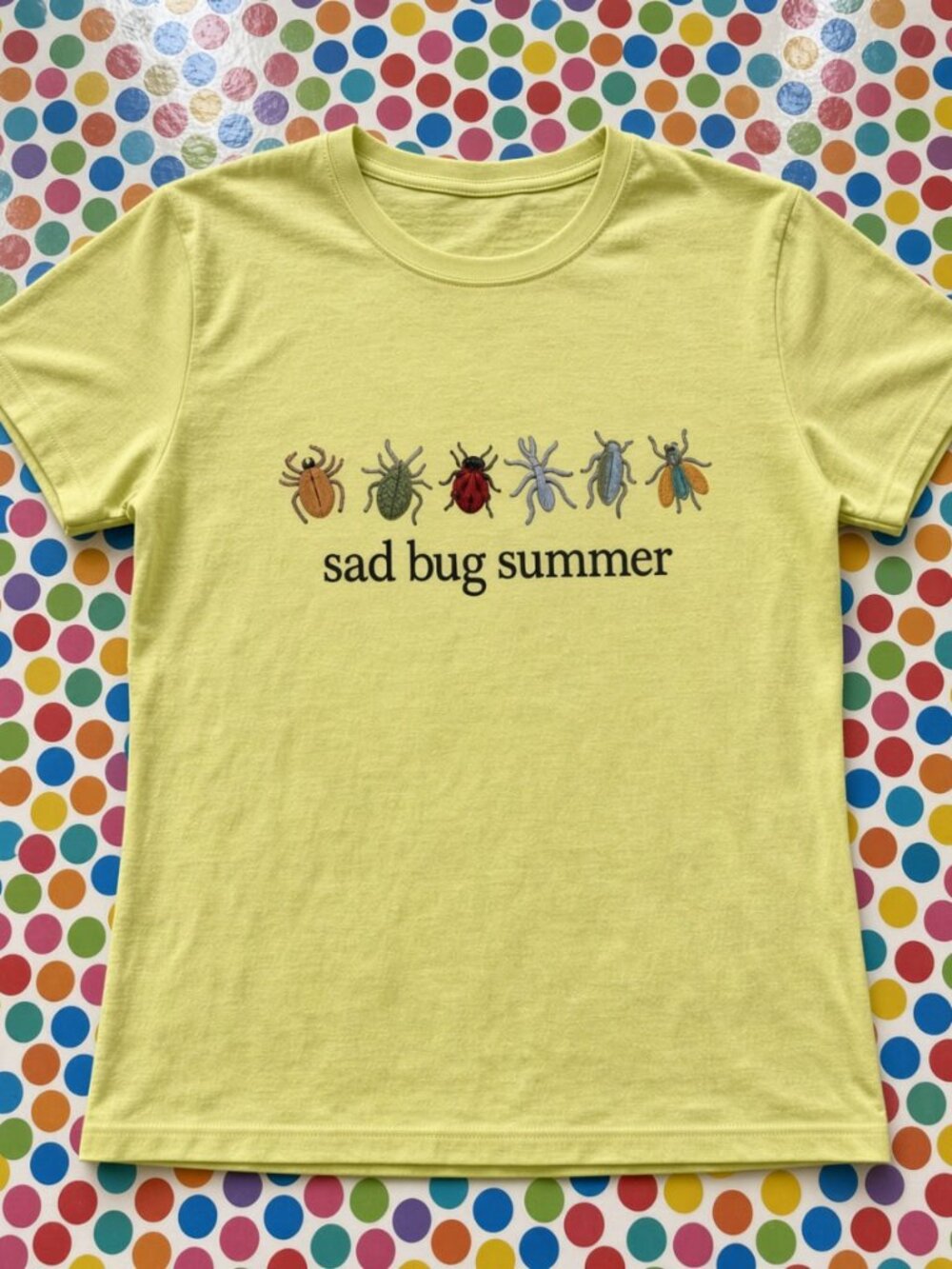 Women’s Lime Ladybug Circle Graphic Tee Gildan